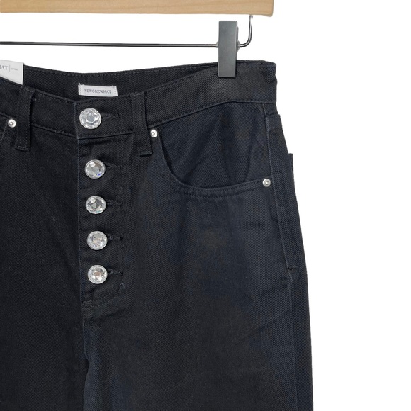 NWT WEWOREWHAT The Danielle Crystal High Rise Straight Leg Jean - Picture 6 of 12